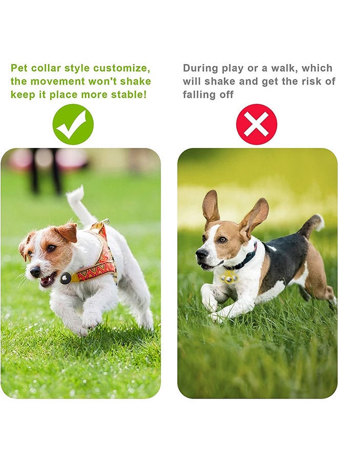 Depend 2 PCS Air Tag Dog Collar Holder - Silicone Case For Apple Tags - Anti-Lost Tag Holder Compatible with Cat Collars Charms Accessories - Yellow And Black  - Image 5
