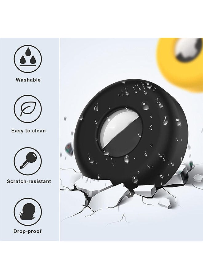 Depend 2 PCS Air Tag Dog Collar Holder - Silicone Case For Apple Tags - Anti-Lost Tag Holder Compatible with Cat Collars Charms Accessories - Yellow And Black  - Image 4