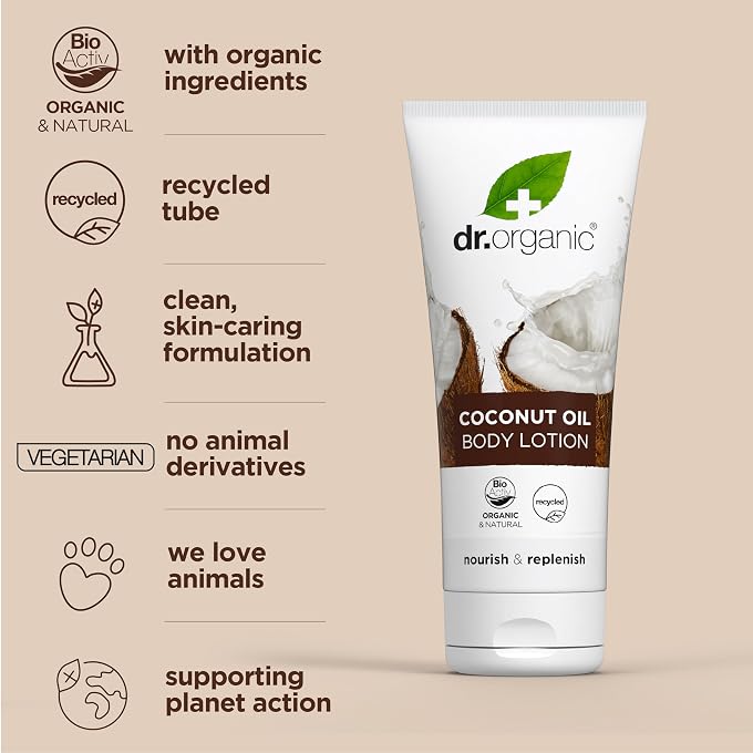 dr.organic DR ORGANIC Virgin Coconut Oil Skin Lotion - Image 3