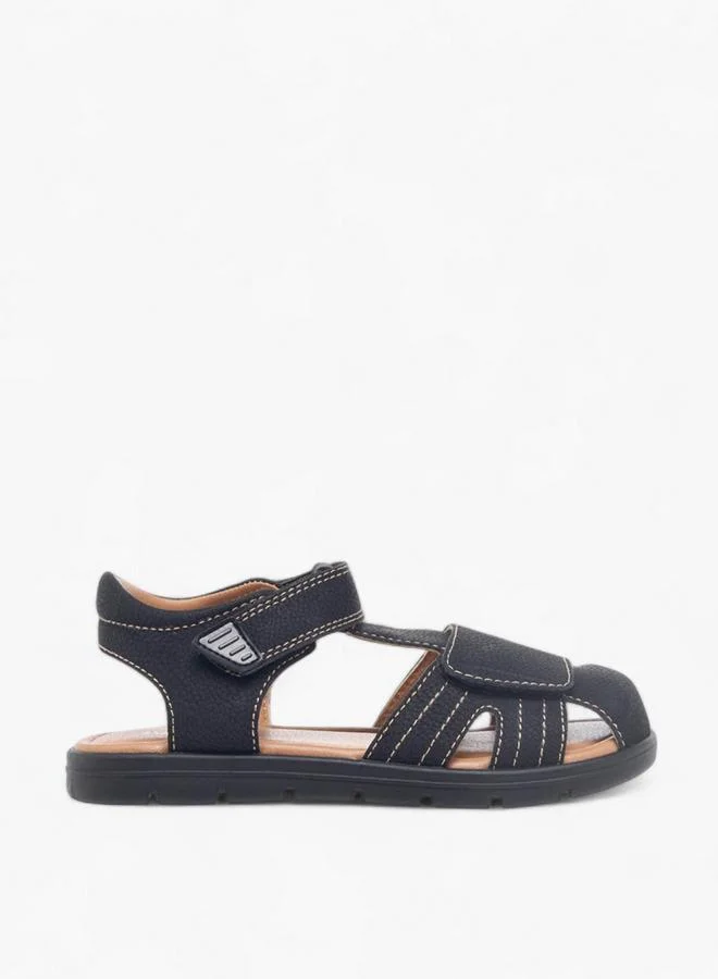 JUNIORS Boys Stitch Detail Fisherman Sandals With Hook And Loop Closure
