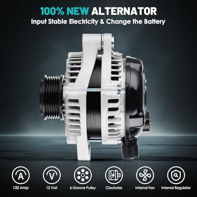 Farrme 11573 Car Alternator 12V 130 Amp, 6-Groove Pulley Fit for Honda Odyssey 2011-2013, Pilot 2012-2015, Ridgeline 2012-2014 V6 3.5L Automotive Replacement Alternators 9764219-124, 31100-RV0-A01 - Image 3
