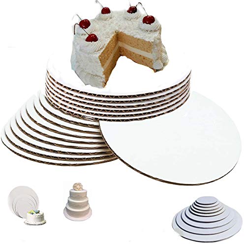 pizety 9 Inch Cake Circles – Pack of 25 Round Cardboard Cake Boards, White Corrugated, Sturdy & Greaseproof, 100% Food Safe – Cake Pads for Cakes, Pies, Pizza, Bakery & Decorating - Image 2