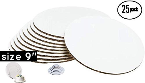 pizety 9 Inch Cake Circles – Pack of 25 Round Cardboard Cake Boards, White Corrugated, Sturdy & Greaseproof, 100% Food Safe – Cake Pads for Cakes, Pies, Pizza, Bakery & Decorating - Image 3
