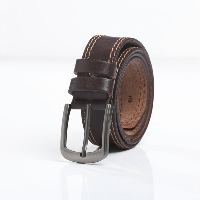 Testa Toro Casual Genuine Leather Belt for Everyday Wear with Double Stitching & Scratch-Resistant Buckle – B19 - Image 1