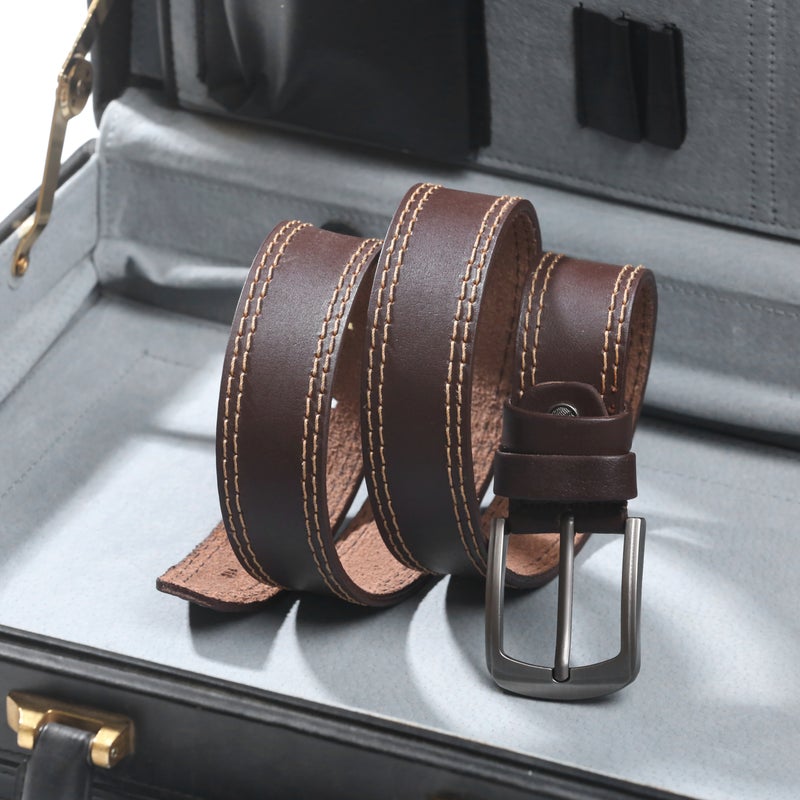 Testa Toro Casual Genuine Leather Belt for Everyday Wear with Double Stitching & Scratch-Resistant Buckle – B19 - Image 4
