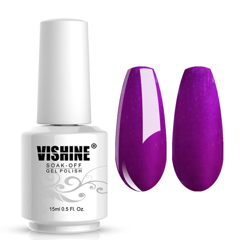 Vishine Gelpolish Professional Manicure Salon UV LED Soak Off Gel Nail Polish Varnish Color Purple1338