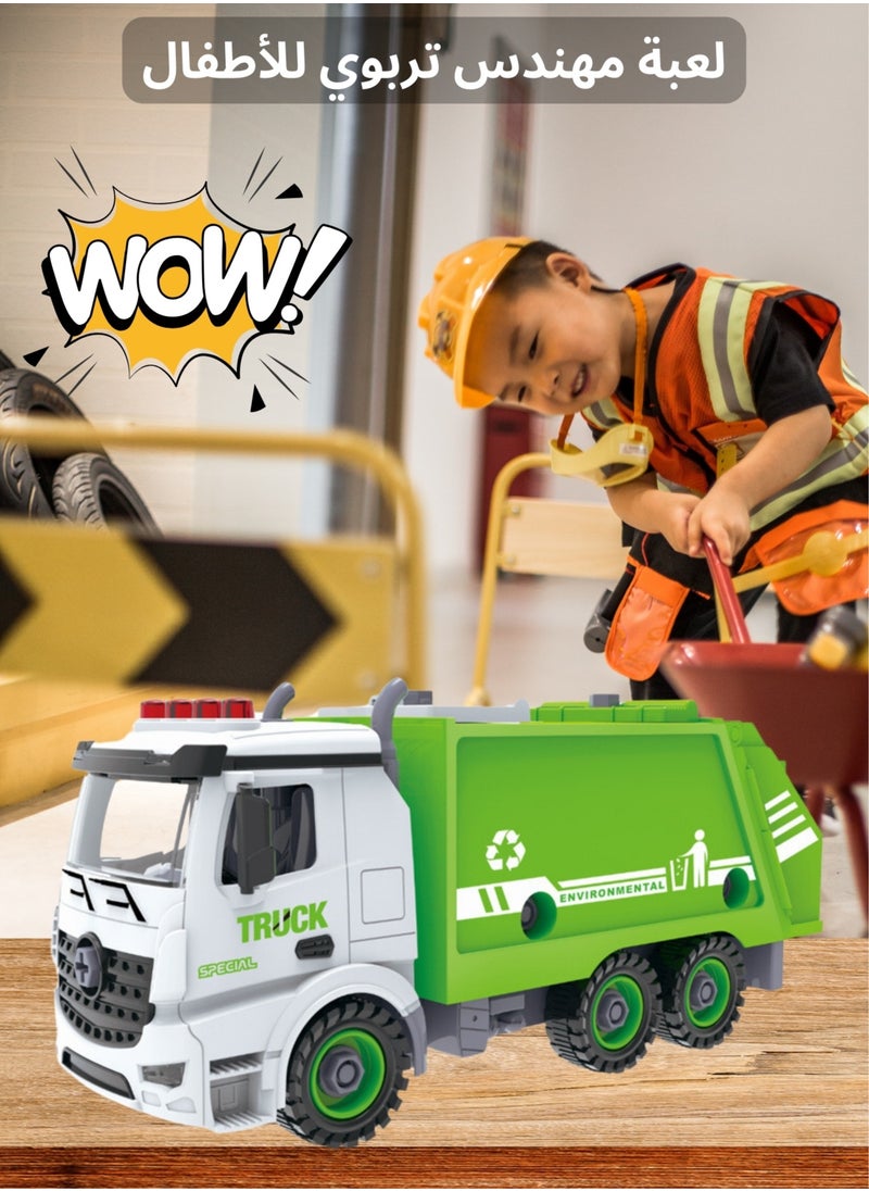Remote Control Recycling Truck Toy with Automatic Assembly Tool (Green)  - Image 4