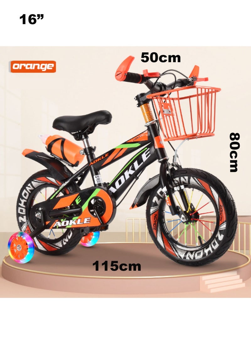 Generic - Assembled Colored Spokes Bold Tire Flashing Training Wheel Children's Bicycle - Image 1