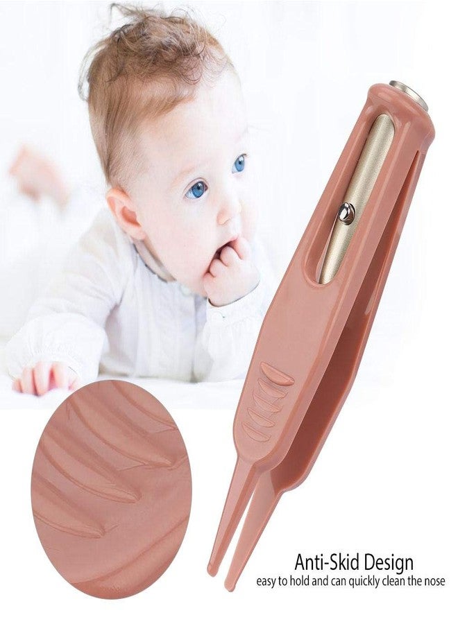 Semme ملقط أنف للأطفال من الفولاذ المقاوم للصدأ، ملقط أنفي للأطفال، ملقط تنظيف للأطفال لتنظيف الأذن والأنف والسرة مع ضوء LED، ملقط أمان للعناية بالجسم، مشبك تنظيف بلاستيكي - Image 4