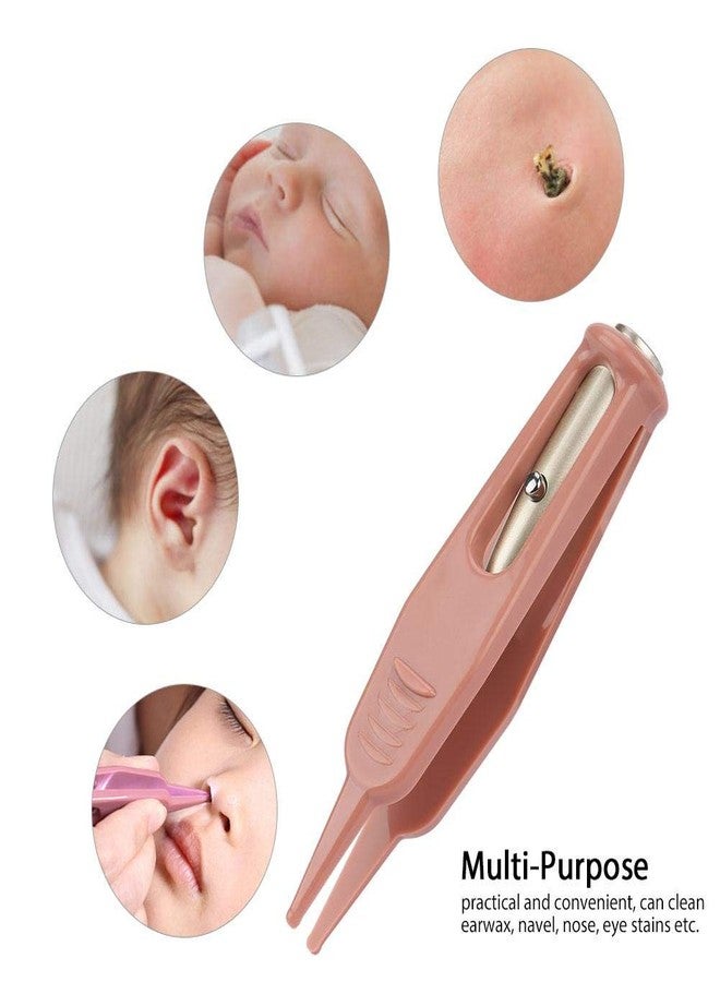Semme ملقط أنف للأطفال من الفولاذ المقاوم للصدأ، ملقط أنفي للأطفال، ملقط تنظيف للأطفال لتنظيف الأذن والأنف والسرة مع ضوء LED، ملقط أمان للعناية بالجسم، مشبك تنظيف بلاستيكي - Image 5