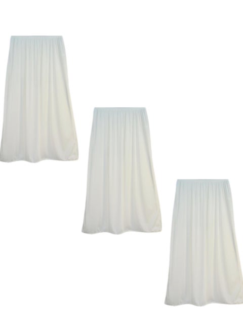 3- Pieces Skirt Soft Durable and Cold inner Nylon with Elasticized Waistband Women Off White