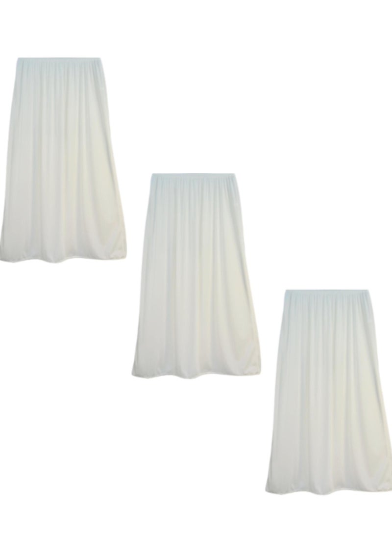 City Rose 3- Pieces Skirt Soft Durable and Cold inner Nylon with Elasticized Waistband Women Off White  - Image 1