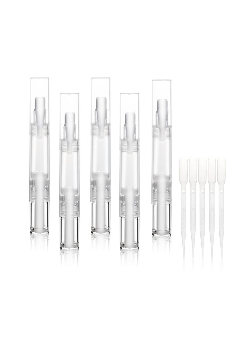 SYOSI "Nail Oil Pens Lip Gloss Applicator Brush Eyelash Growth Liquid Tube Travel Empty Refillable Containers Bottles Reusable Empty Pen to Easy Refill Oil Nail Oil Hair Oil 5 Pack 5ml" - Image 1