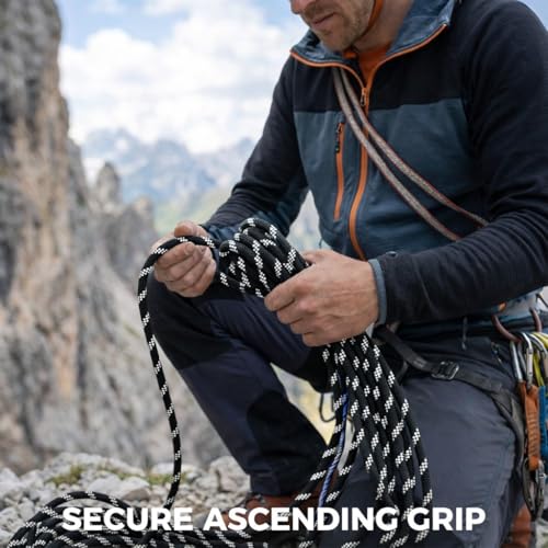 White Tech Premium Climbing Rope (10.5MM, 50MTR) 23 KN Breaking Strength - Ideal for Mountaineering & Rock Climbing, Rappelling Rope, Rescue and Safety Durable Nylon Construction - Lightweight - Image 5