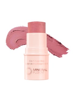 Mineral Fusion Mineral Fusion 3-in-1 Color Stick, Instant Color Pop and Blush for Cheeks, Creamy Lightweight Formula, Multi-Use Eye, Face, and Lip Makeup, Rosette 