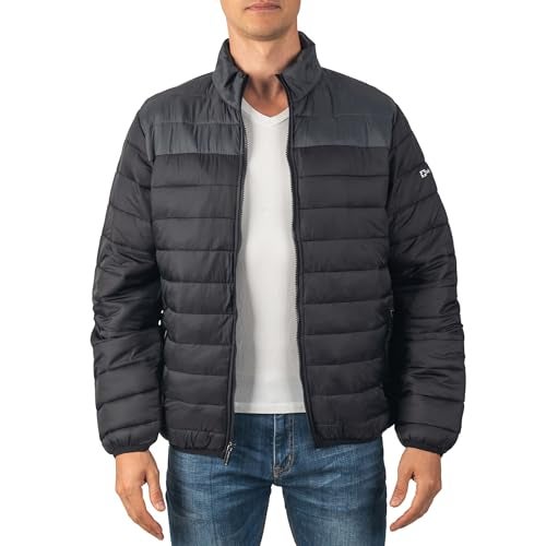 Alpine Swiss Niko Men’s Puffer Jacket | Warm Down Alternative Insulated Coat | Packable, Water-Resistant & Windproof Winter Outerwear with Zipper Pockets BK GY M - Image 2