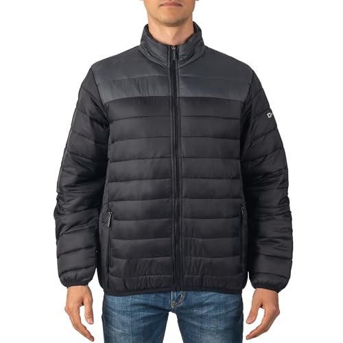 Alpine Swiss Niko Men’s Puffer Jacket | Warm Down Alternative Insulated Coat | Packable, Water-Resistant & Windproof Winter Outerwear with Zipper Pockets BK GY M - Image 1