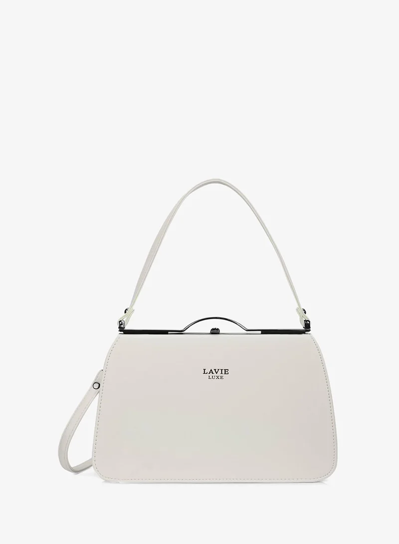 Lavie Luxe Women's Book Satchel Frame Bag (Off White)