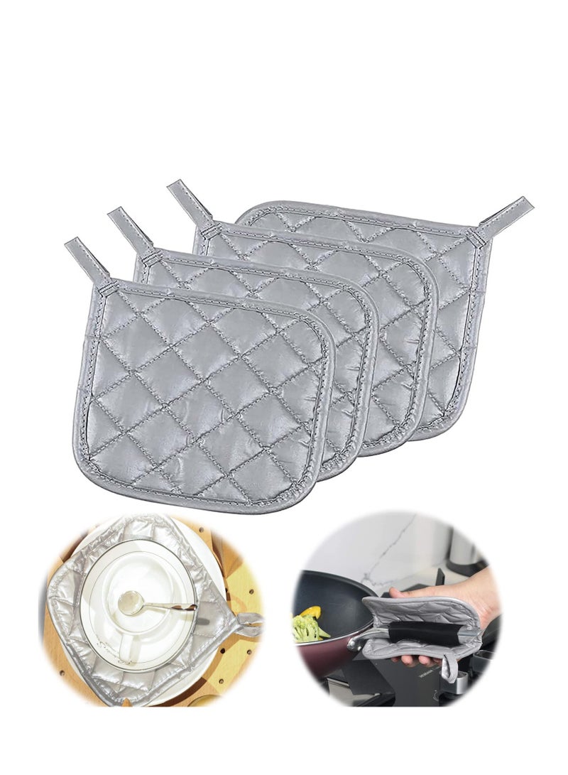 SYOSI 4 Pcs Pot Holders Cotton Made Machine Washable Pot Holders, for Hot Dishes Thick Hot Pads for Kitchen, Heat Resistant Mats, Oven Pads, Hot Mats for Hot Pots and Pans  - Image 1