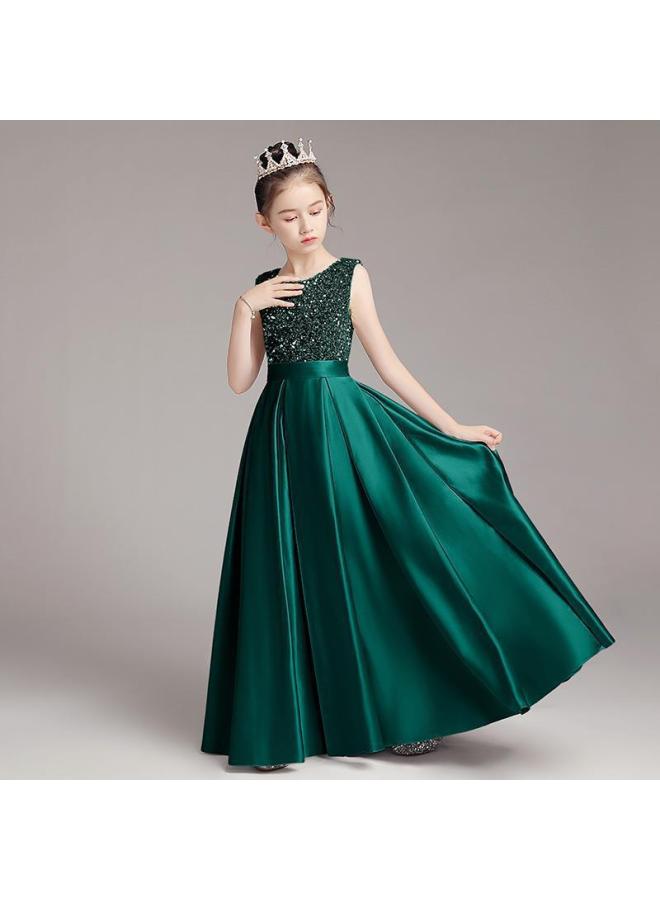 Girls' Piano Compeion Performance Costumes, Children's Princess Dresses, Host Model Runway Sequin Evening Dresses, Princess Style