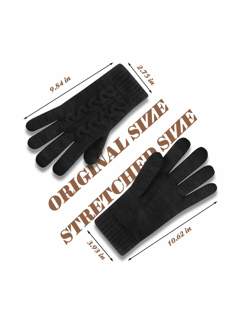 KASTWAVE Women Touch Screen Gloves - Winter Warm Gloves Touchscreen Mittens Thermal Fleece Lined Knitted Gloves for Outdoor - Image 4