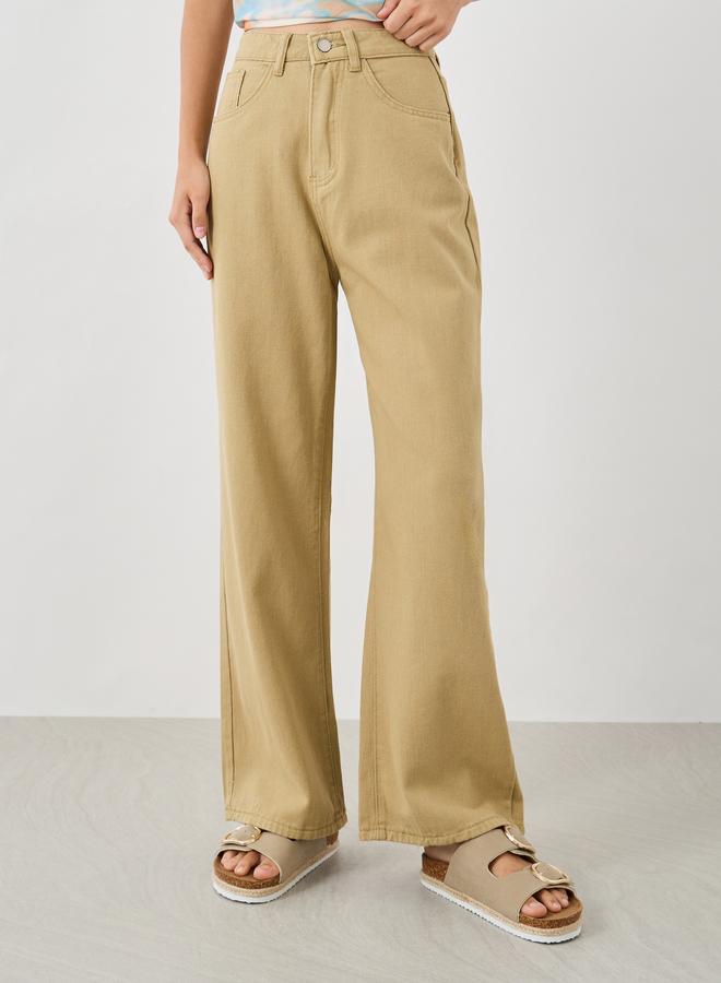 Take Two Take Two Solid Mid Rise Wide Leg Jeans  - Image 2