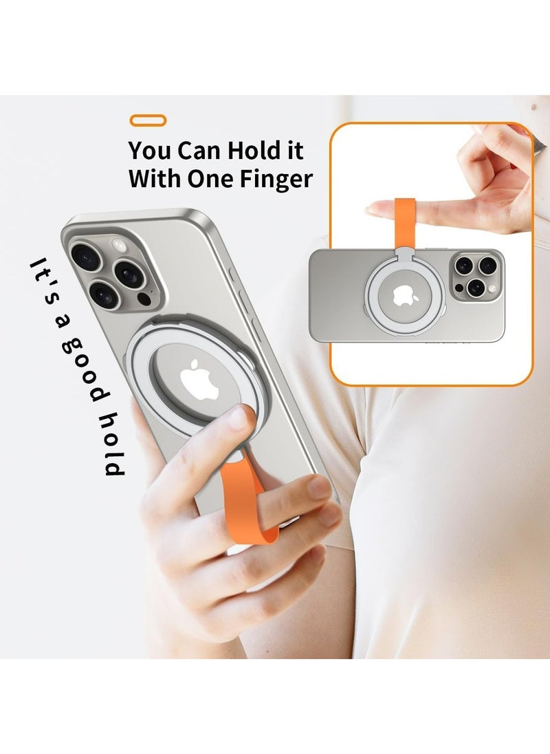 Generic - Phone Upgrade Magnetic Grip with Silicone Loop Strap, Mag-safe Compatible, Wireless Charging, Mag-safe Adapter Rings, Phone Stand and Holder - Image 1