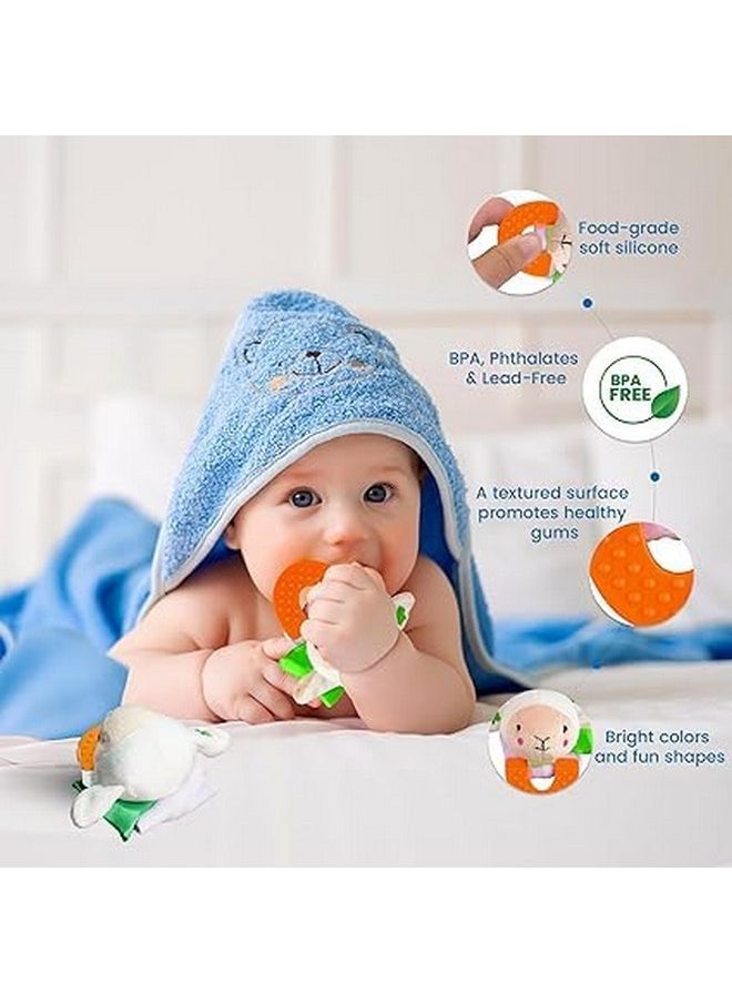 Wristy Buddy - Wristy Buddy Teething Ring for Babies 0-6 8 10 12 Months | Cute Soft Lamb Animal Teething Toys & Gloves | Baby Teething Relief Toy Pack | Infant Chew Toys for 3-6 Months, 1 2 3 Years - Image 1