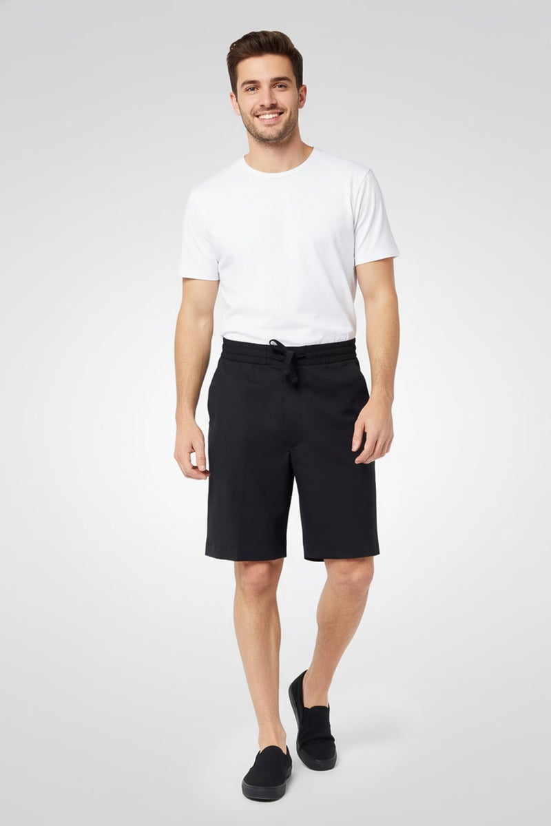 GANT شورتات أساسية بسيطة للرجال بحبل سحب، أسود - Image 1