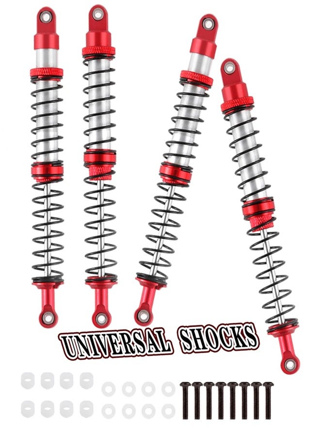 Rcarmumb 130mm Universal Shock Absorber Upgrades Part for 1/10 RC Scale Cars,Aluminum Alloy 7075 RC Adjustable Shocks Damper Universal Hops Up,4PCS,Red - Image 1