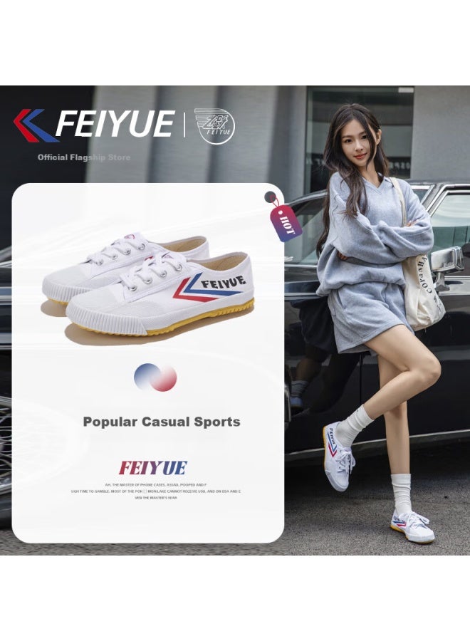 Leap Classic Upgraded Track Shoes Vulcanized Men And Women Couple Sports Shoes Breathable Running Shoes White Blue Red 40 - Image 1