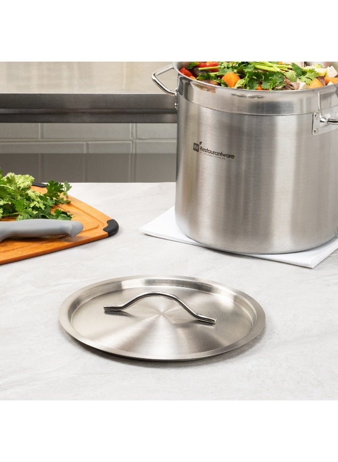 Restaurantware غطاء فقط: غطاء مت لوكس لقدر الصلصة بالتحريض، 1 غطاء لقدر صلصة عميق سعة 7.5 و 13.5 كوارت - قدر الصلصة يباع بشكل منفصل، غطاء من الفولاذ المقاوم للصدأ بتشطيب مرآة، لقدر الطهي مع مقبض - Image 3