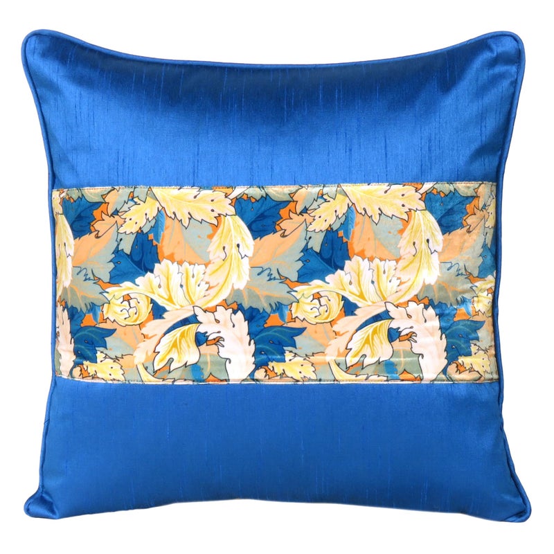 Riara Home Decorative Soft Cushion Cover with Zipper Throw Pillow Cases Square Pillowcase for Sofa, Living Room Decor Single Pcs (16"x16", Royal Blue Floral) - Image 5