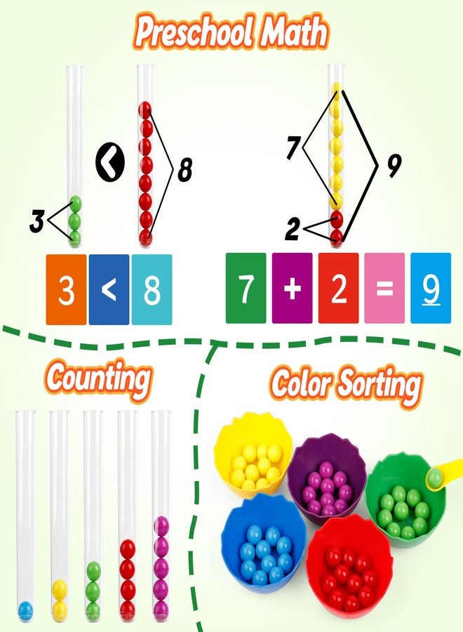 Aizweb Counting and Color Sorting Toys for Toddlers, Montessori Toys Preschool Kindergarten Learning Activities,STEM Math Manipulatives Matching Games Educational Learning Fine Motor Skills - Image 4