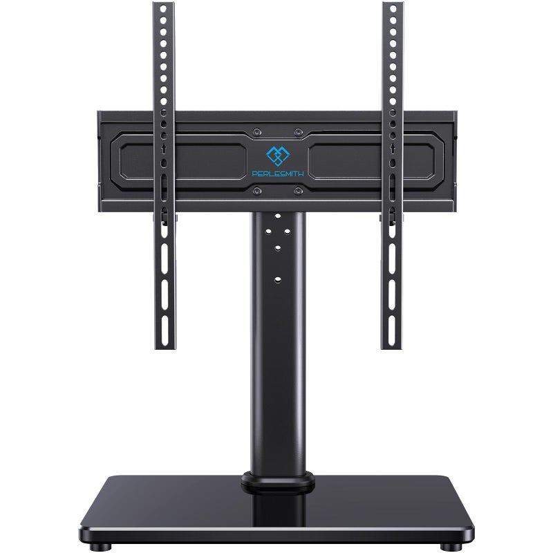PERLESMITH Universal Swivel TV Stand for 24-60 inch TVs up to 99 lbs, 12 Height Adjustable Table Top TV Stand, TV Base Stand with Tempered Glass Base, Max VESA 400x400mm, PSTVS33 - Image 1