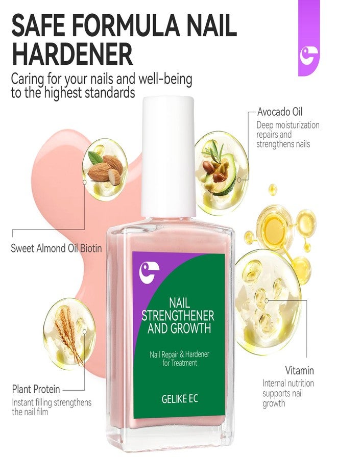 gelike ec Nail Strengthener and Growth for Damaged Nails: Nude Pink 15ml Protein Nail Hardener Extra Strong and Growth for Weak Nails - Gelike EC 6 in 1 Quick Dry Ridge Filler - Housewife Office Lady Home Care - Image 5