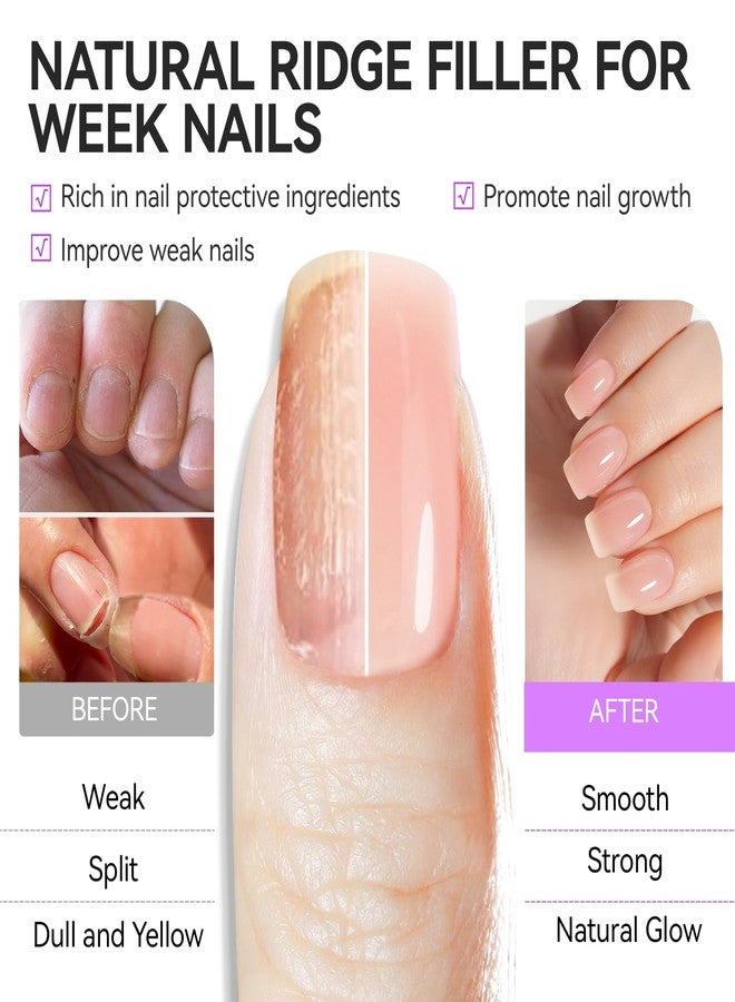 gelike ec Nail Strengthener and Growth for Damaged Nails: Nude Pink 15ml Protein Nail Hardener Extra Strong and Growth for Weak Nails - Gelike EC 6 in 1 Quick Dry Ridge Filler - Housewife Office Lady Home Care - Image 3