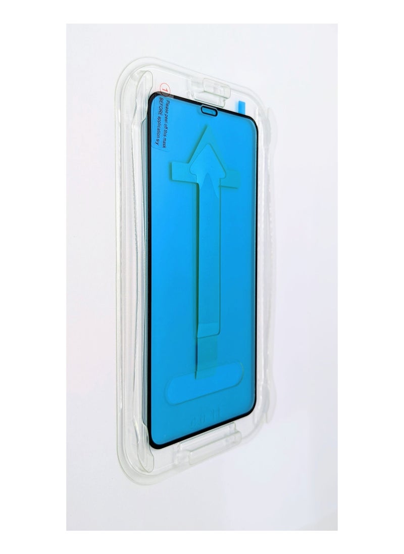 Generic - Screen Protector iPhone X/Xs , Premium Tempered Glass Auto Alignment Screen Protector for iPhone  X/Xs 5.4" with Easy Install Kit Black/Clear - Image 1