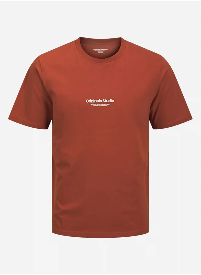 JACK & JONES Slogan Print Round Neck T-Shirt