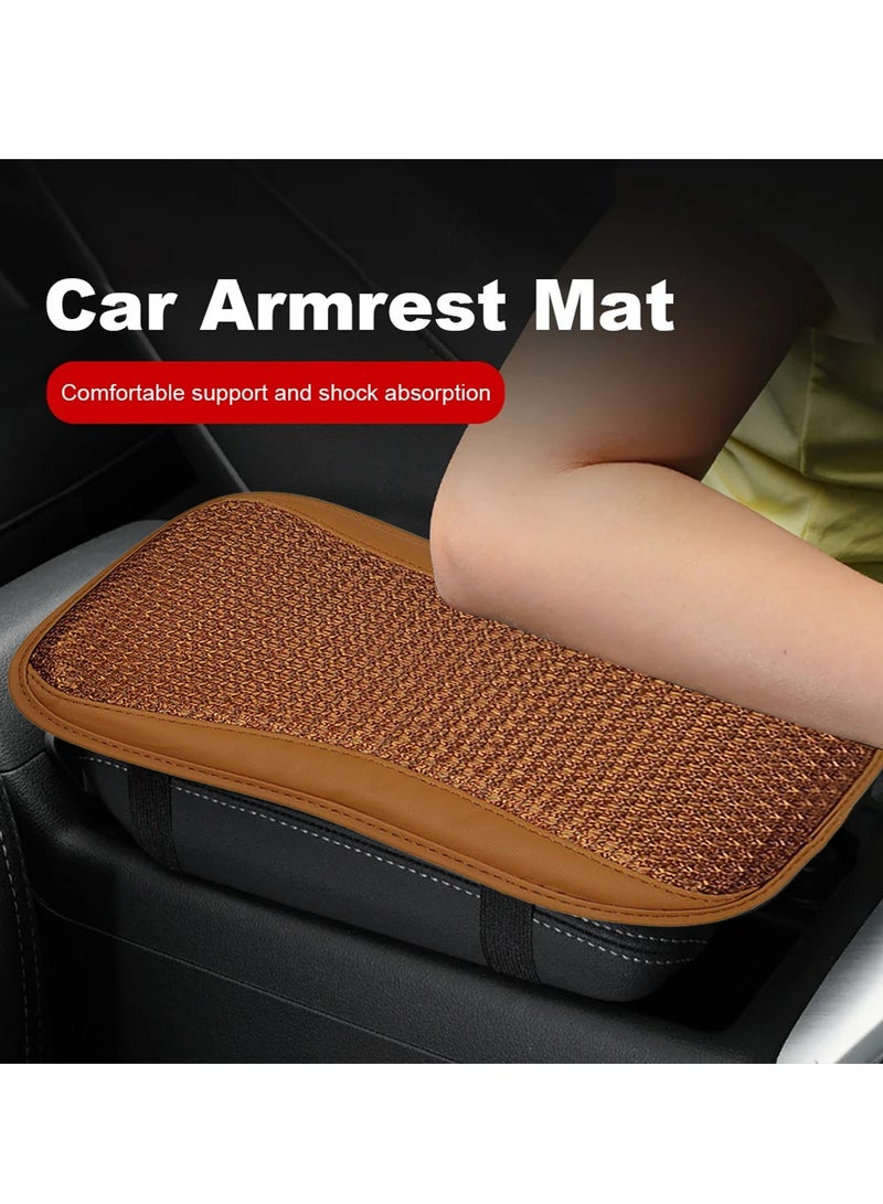 MOB Brown Car Armrest Cushion - Breathable, Ergonomic, Non-Slip Handrail Pad for Universal Fit - Image 3