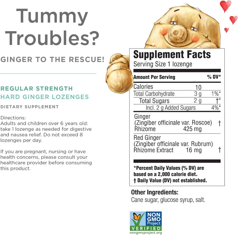 The Ginger People Ginger Rescue Digestive Wellness Lozenges Hard  Regular Strength  425mg  Morning Sickness Nausea Upset Stomach Mild Gas  Indigestion 30 Count Pack of 1 - Image 5