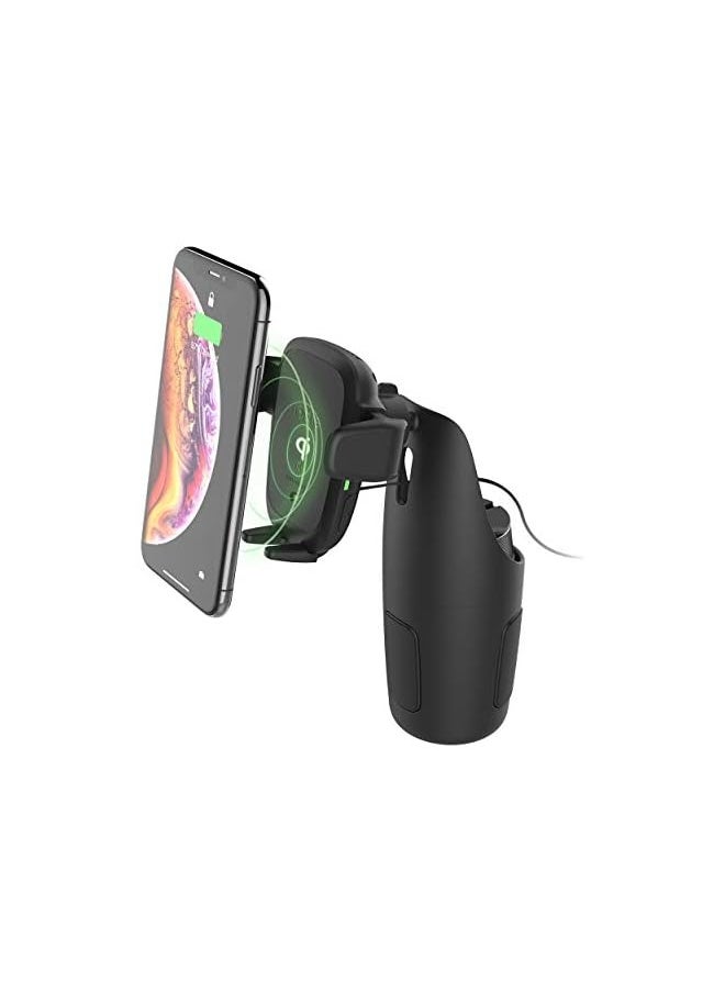 erorex Auto Sense Qi Wireless Charging Car Charger Automatic Clamping Cup Holder Phone Mount For Iphone, Galaxy  - Image 1