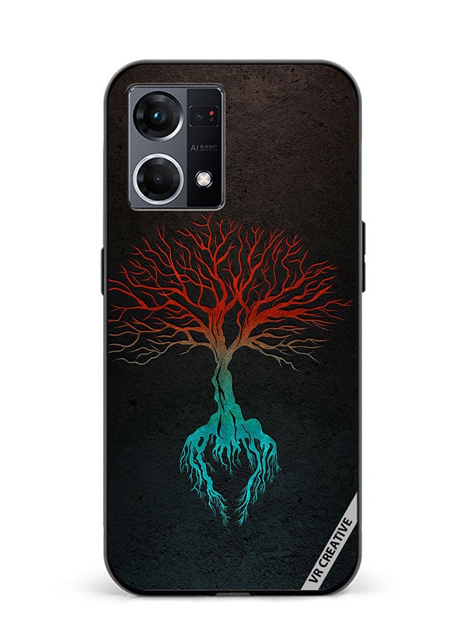 VR CREATIVE Protective Case Cover For Oppo Reno8 4G Tree Design Multicolour - Image 1