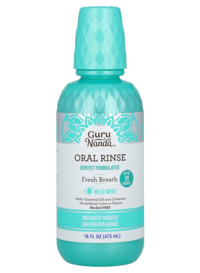 GuruNanda Oral Rinse Alcohol-Free Wild Mint 16 fl oz (473 ml)