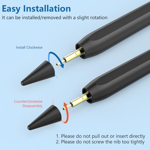 COO 8 Pack Pencil Tips, Replacement Tips Only Compatible with Our KARFUN Pencil, iPencil Nib for iPad Pencil 2018-2023, iPad 10/9/8/7/6 Gen, iPad Pro 11/12.9, iPad Air 5/4/3, iPad mini 6/5Gen (Black) - Image 4