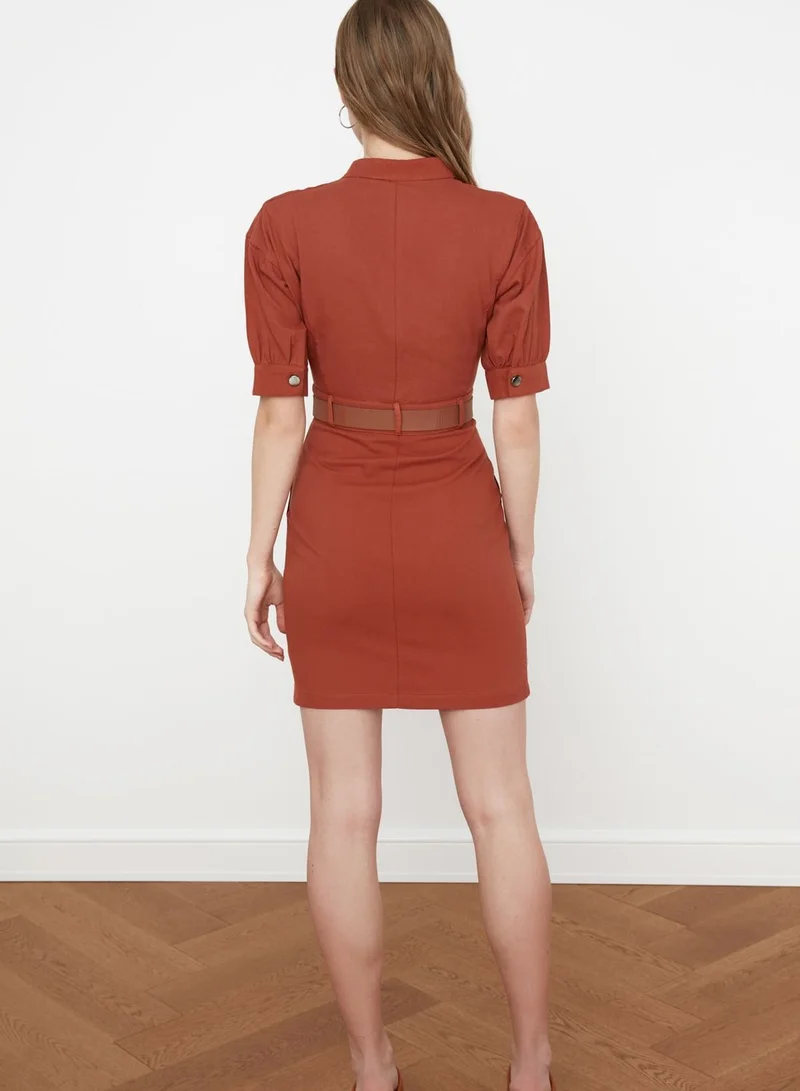trendyol Belted Shirt Dress