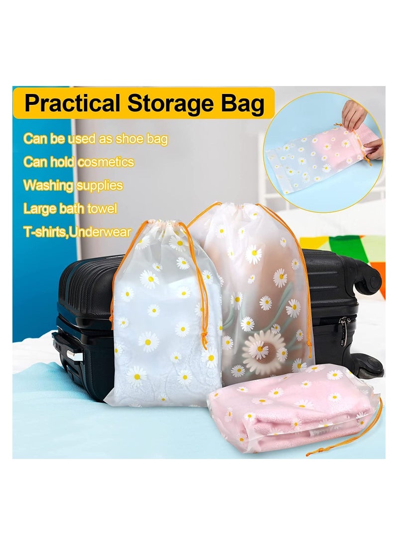 Arabest - 15Pcs Plastic Drawstring Bag, Travel Shoe Bags, Waterproof Drawstring Storage Bags, Reusable Space Saver Storage Bag for Toys Shoe Clothes Towel 3 Sizes - Image 1