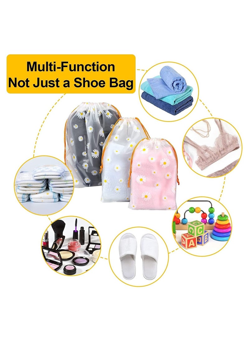 Arabest - 15Pcs Plastic Drawstring Bag, Travel Shoe Bags, Waterproof Drawstring Storage Bags, Reusable Space Saver Storage Bag for Toys Shoe Clothes Towel 3 Sizes - Image 1