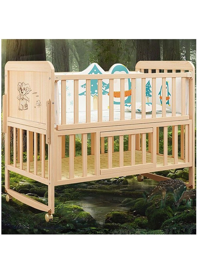 Arabest سرير أطفال بإطار خشبي بطابقين بعجلات، 102 × 60 × 90 سم  - Image 5