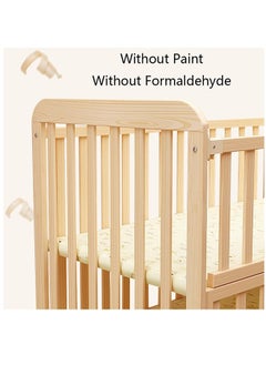 Arabest Wood Frame Baby Double Decker Crib Bed With Wheels, 102 X 60 X 90 CM  - Image 4